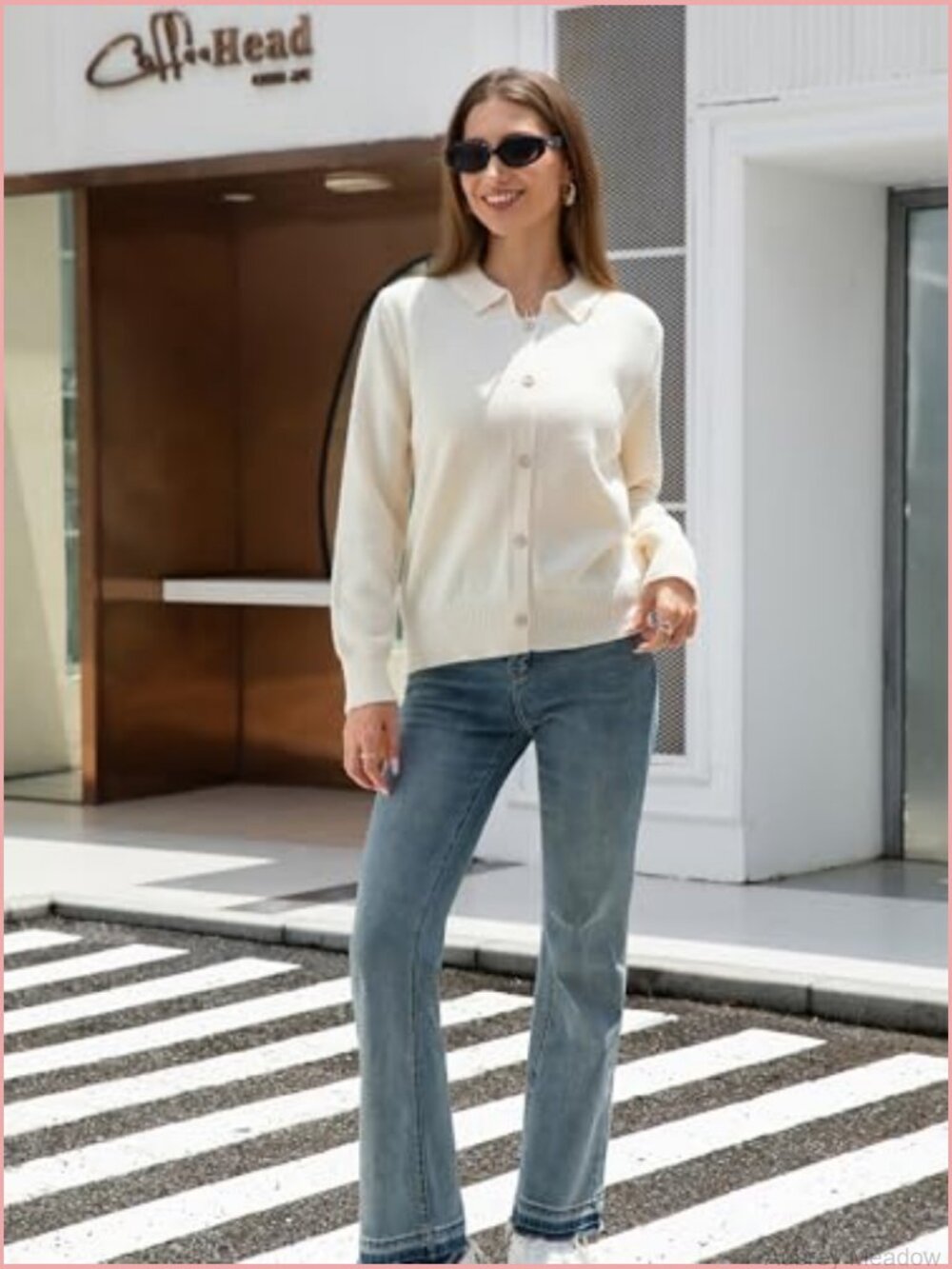 Button Down Long Sleeve Loose Fit Knit Cardigan Sweater - Picture 5 of 7